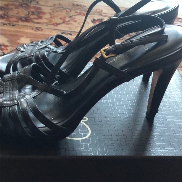 Sz 5 Cole Haan blk high heel sandals - Picture 3 of 4